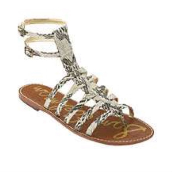 snakeskin gladiator sandals